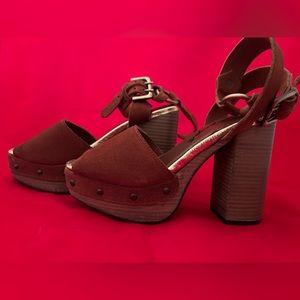NEW $148 Free People Brown Suede JUSTINE Sandals (size 36) never worn